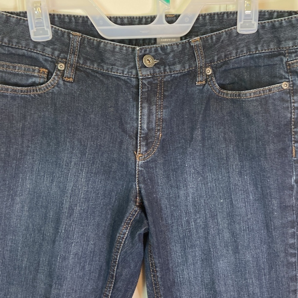 Ann Taylor Size 12P Petite Curvy Fit Dark Blue Jeans - Picture 2 of 8